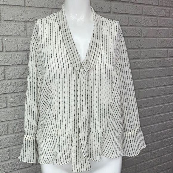 Emma James Striped Blouse Size 14P - Picture 1 of 6
